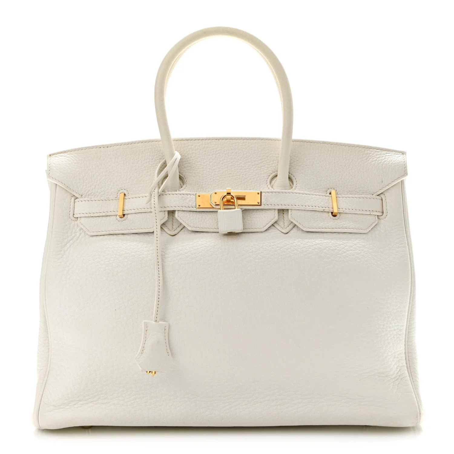 HERMES Taurillon Clemence Birkin 35 White For Sale