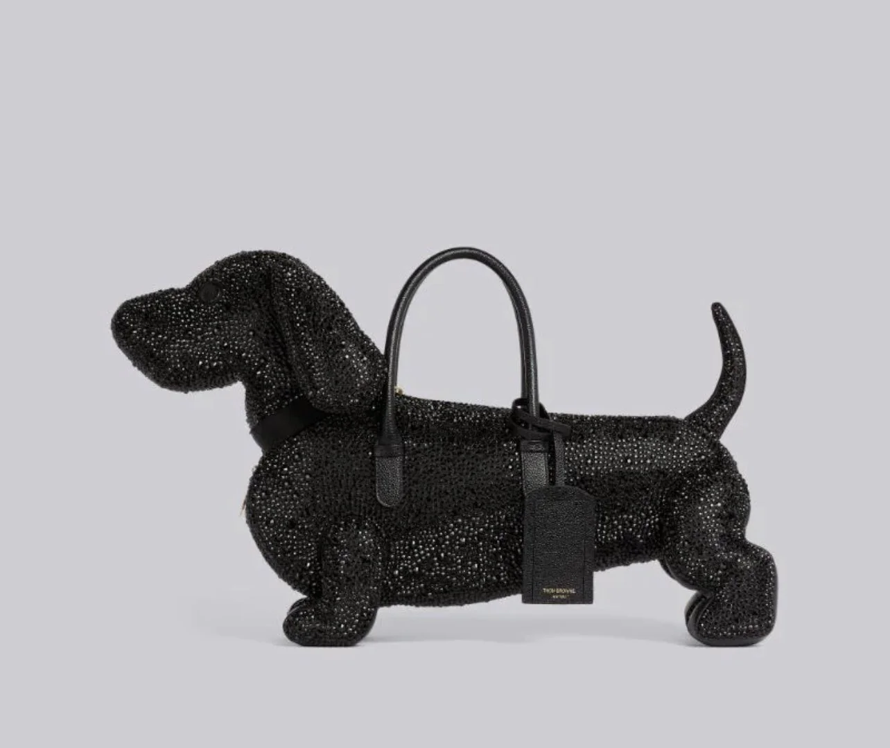 Thom Browne BLACK CRYSTAL SATIN BLACK TIE HECTOR BAG