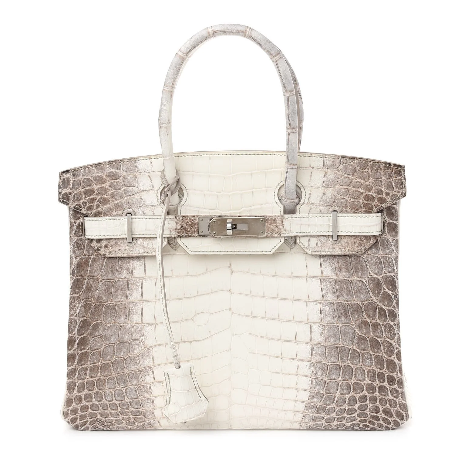HERMES Matte Niloticus Crocodile Himalaya Birkin 30 Blanc For Sale