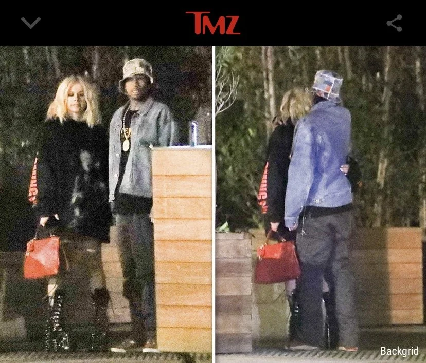 Avril Lavigne with her Hermes Red Kelly and Tyga in LA