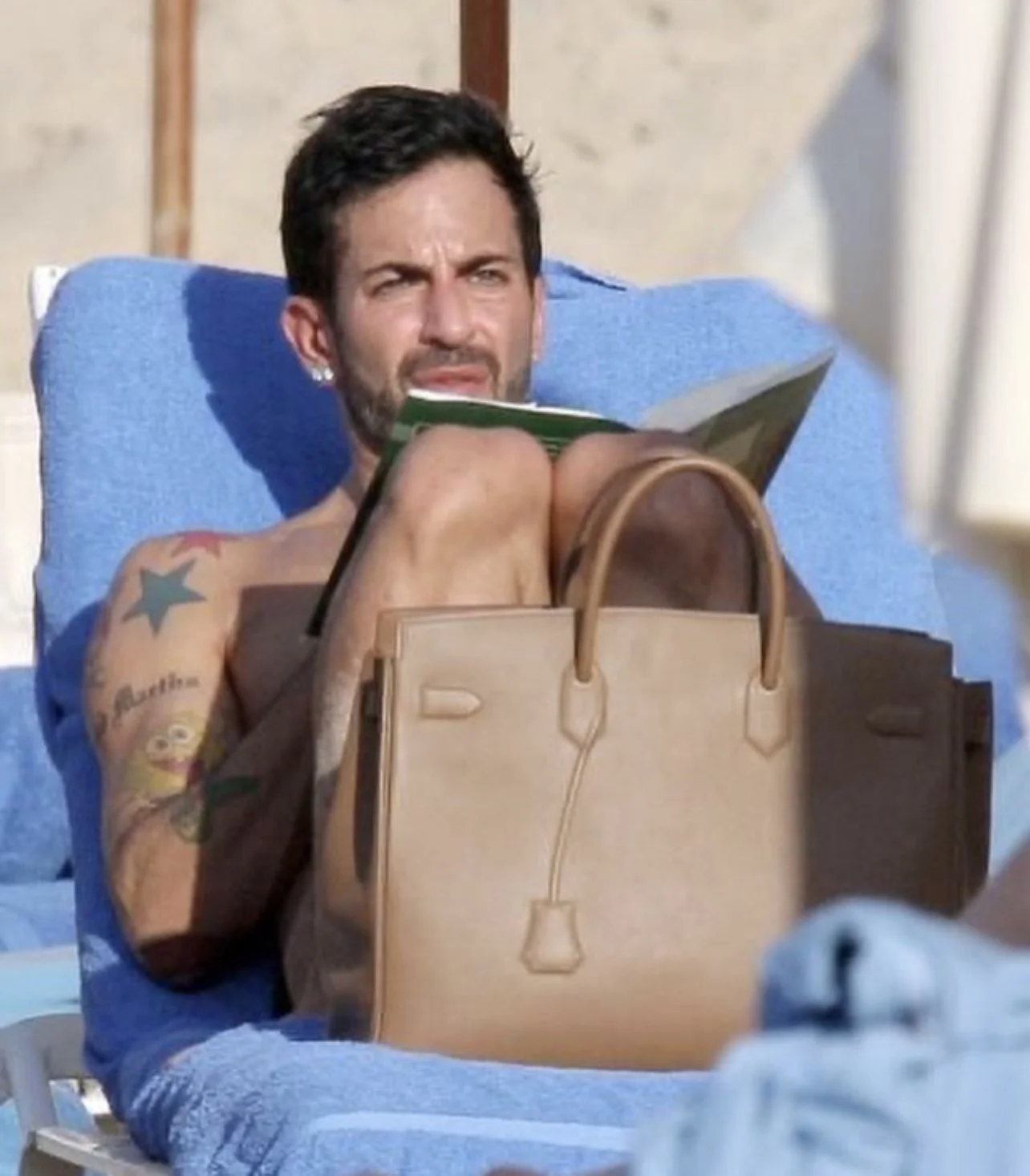 Marc Jacobs with his Hermes Shadow Birkin