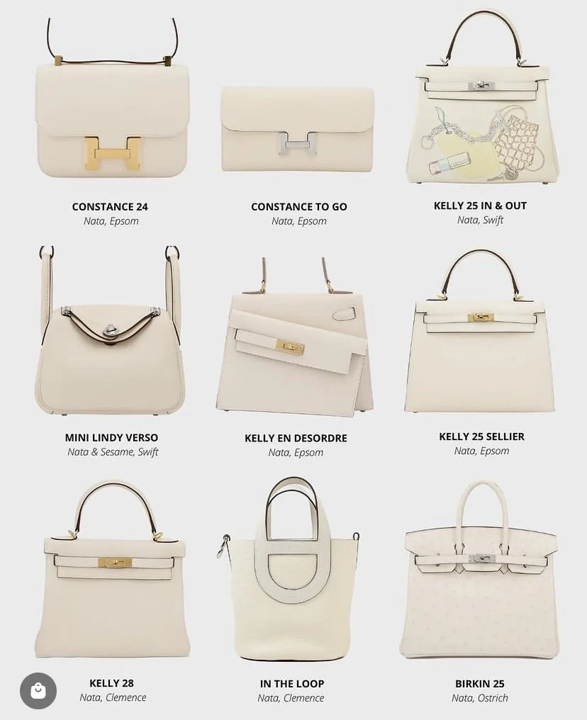 Hermes Bags in the Color 'Nata'