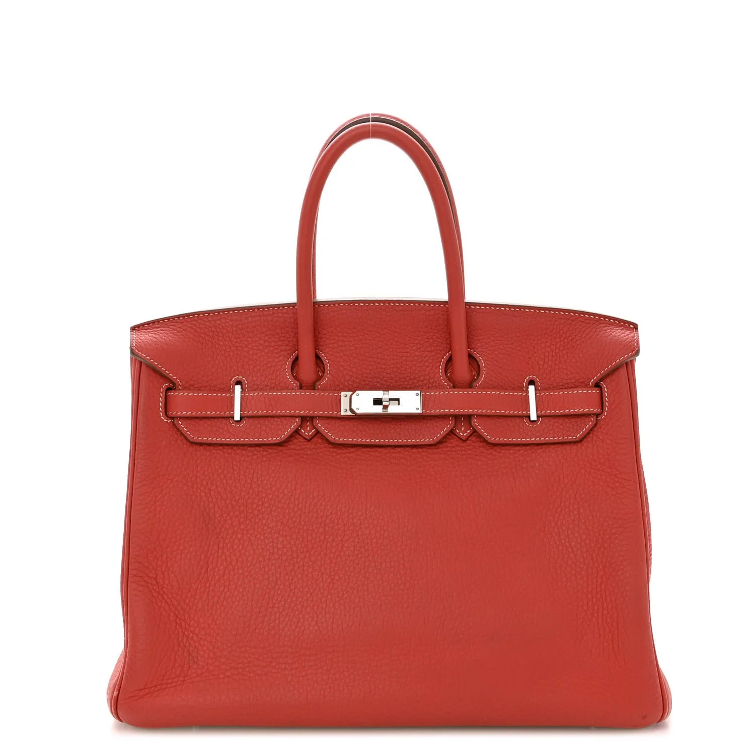 HERMES Taurillon Clemence Eclat Birkin 35 Sanguine White For Sale