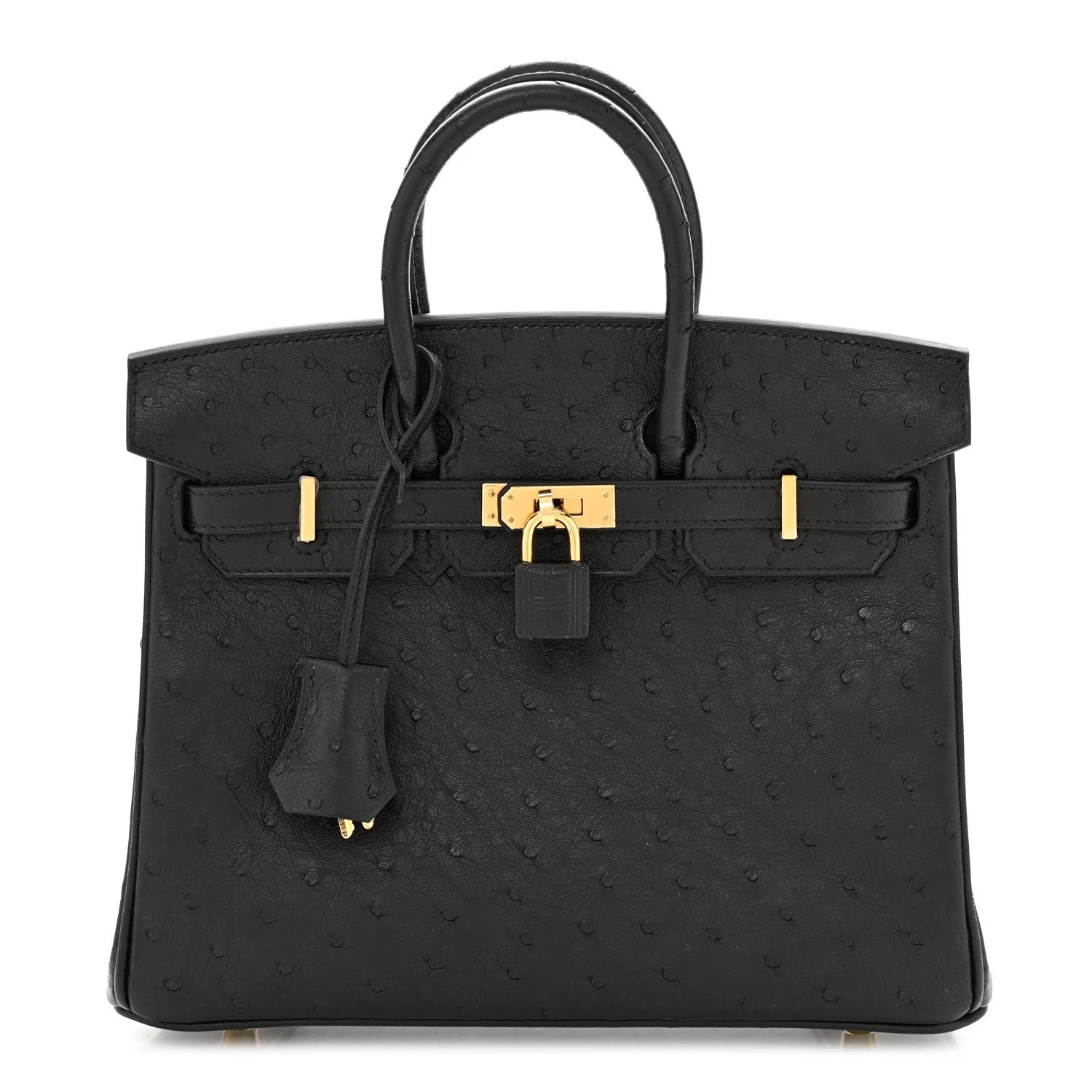 HERMES Ostrich Birkin 25 Black For Sale
