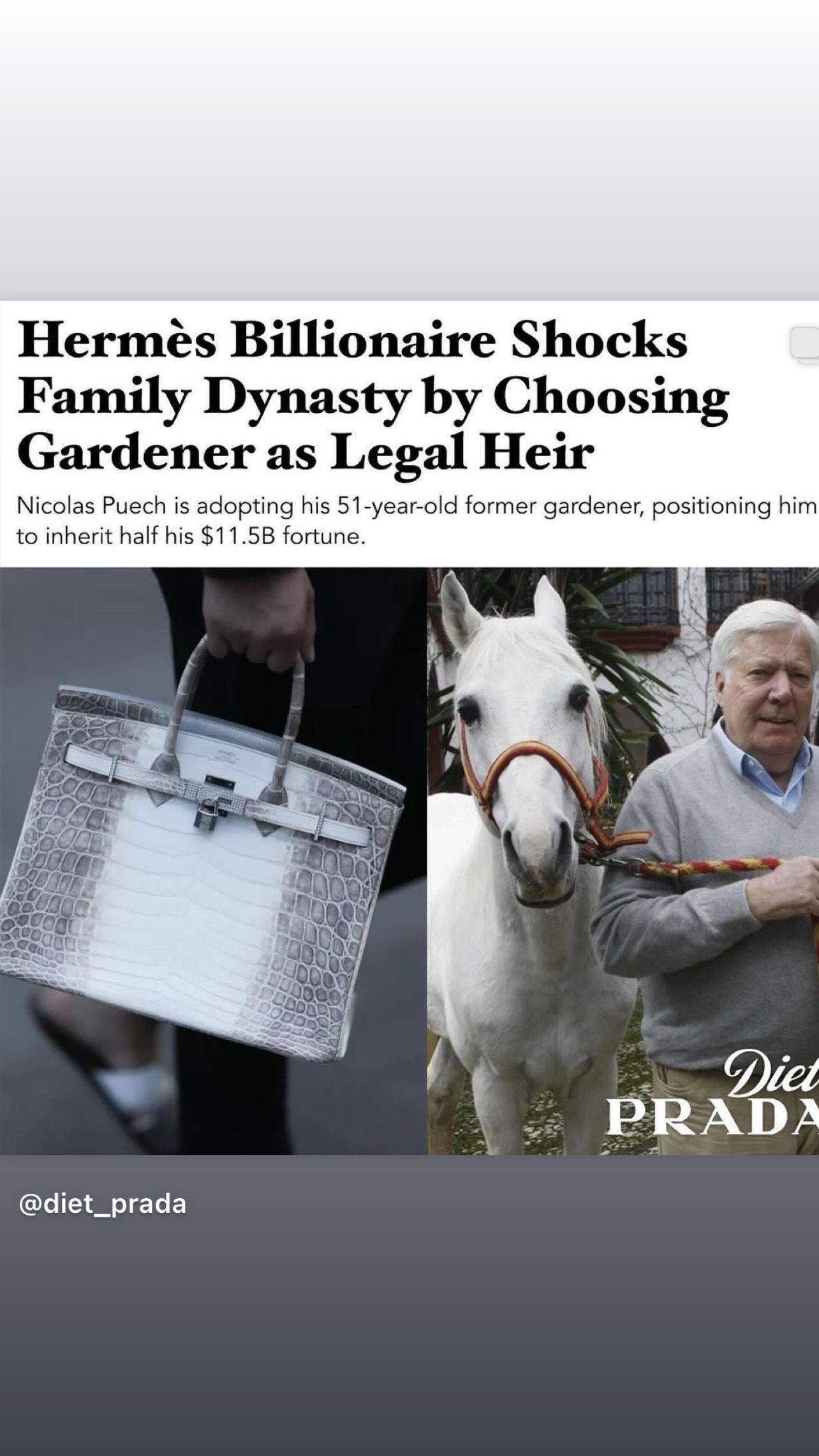 Hermes Billionaire to Leave Entire Estate to Gardener 
