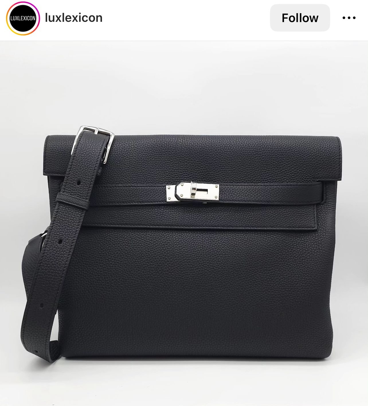 New Hermes Black Togo Kelly Messenger GM