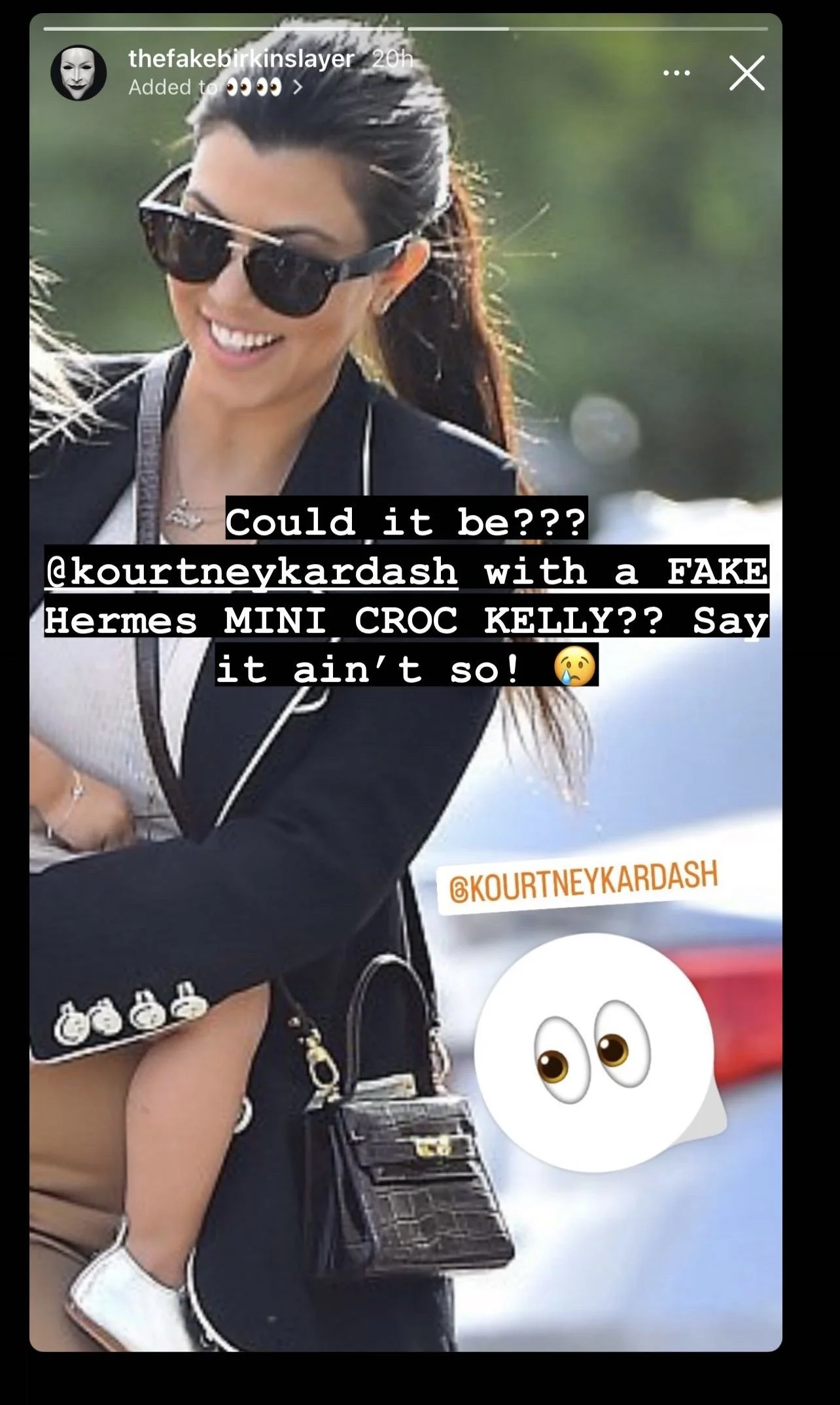 Kourtney Kardashian’s FAKE Hermes Mini Kelly Bag via TheFakeBirkinSlayer