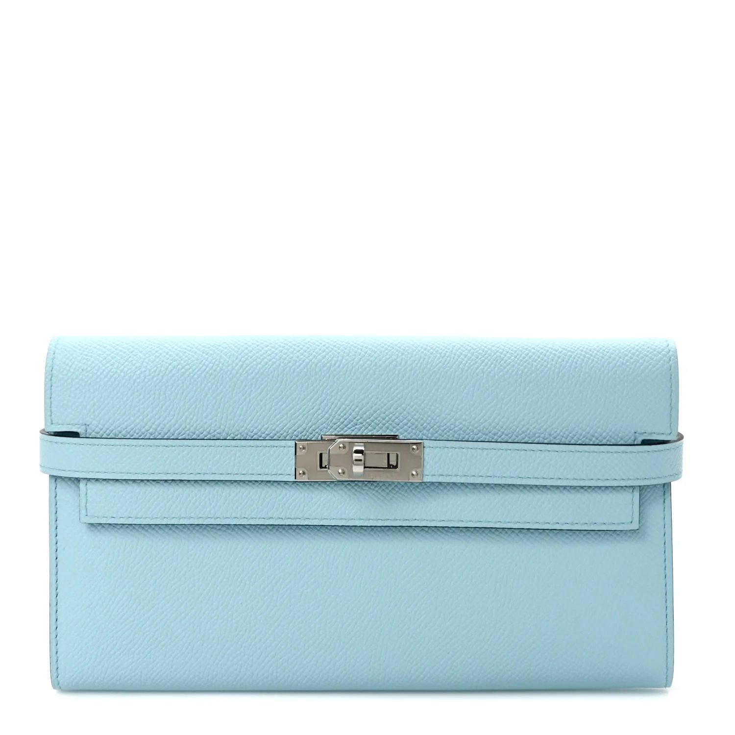 HERMES Epsom Kelly Longue Wallet Bleu Zephyr For Sale