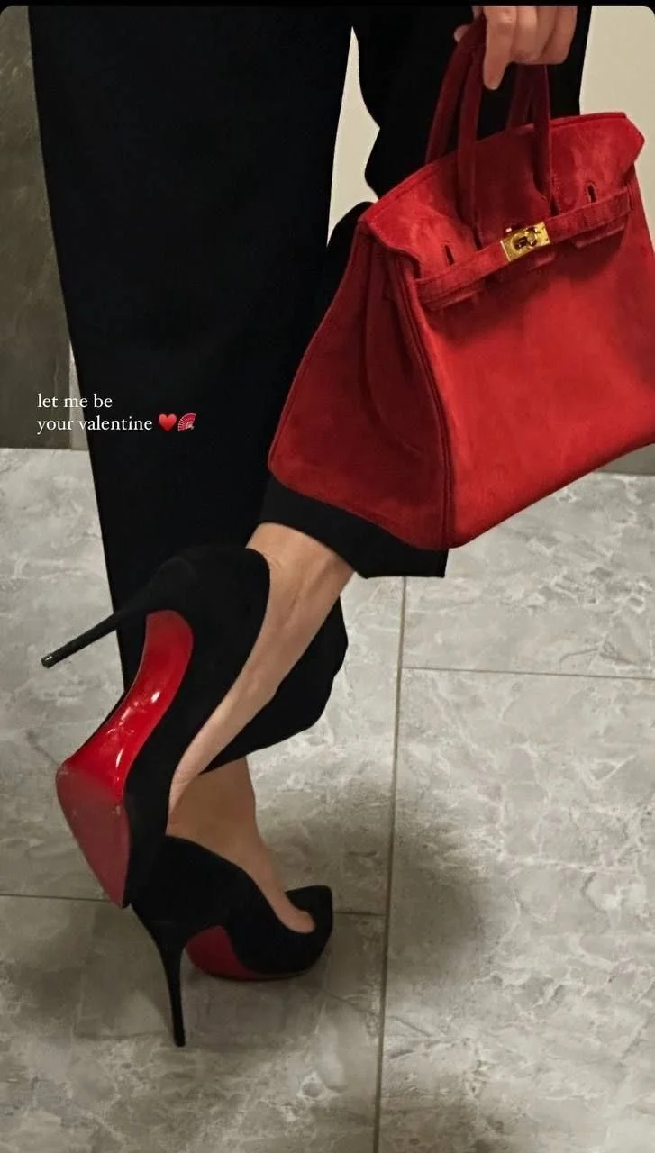 Louboutin and Hermes Red Birkin Bag TOGETHER