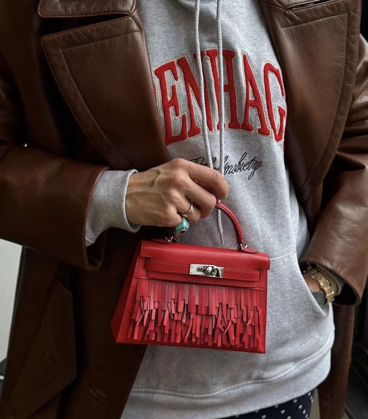 Hermes Fringe Mini Kelly Bag 2024