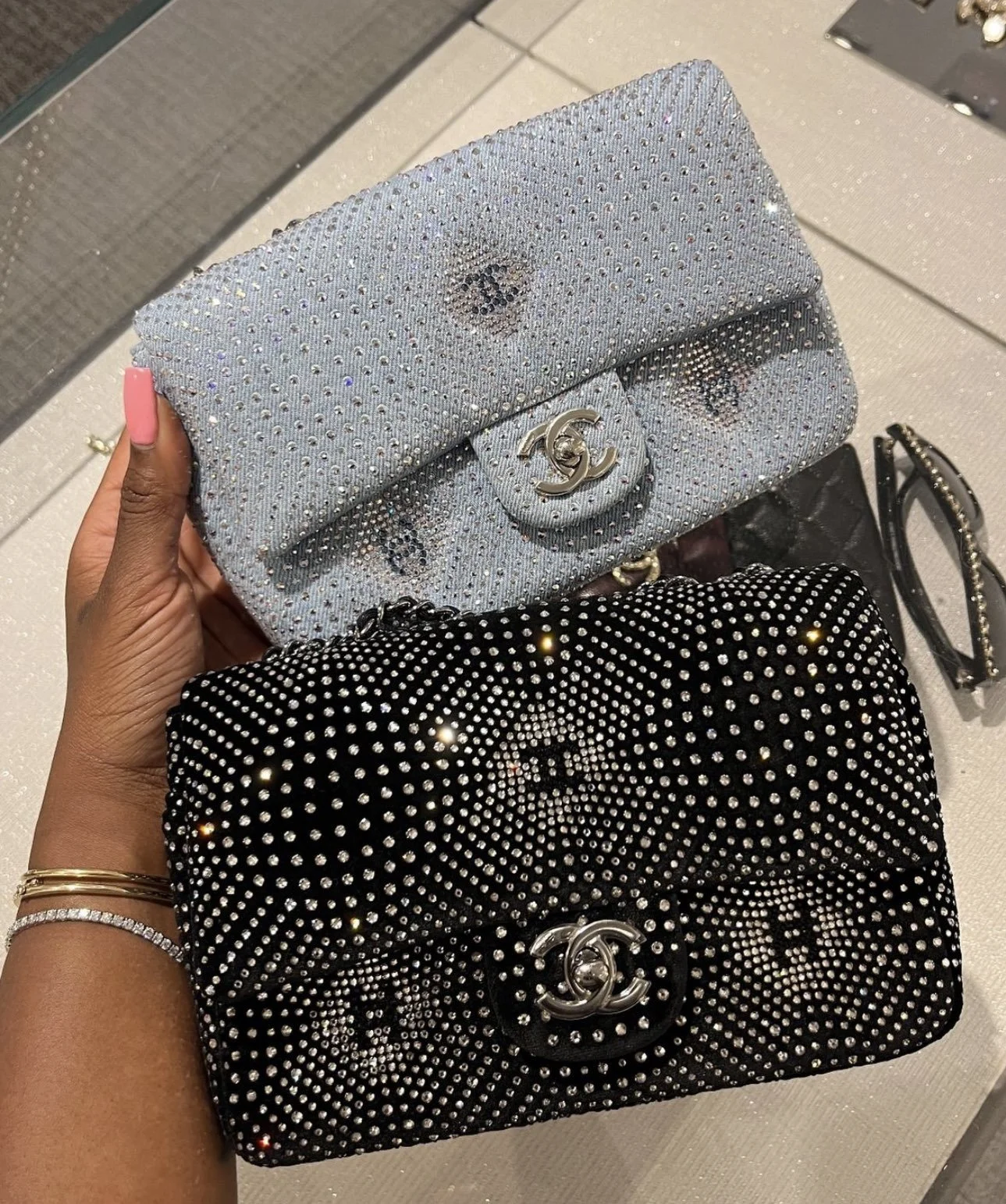 CHANEL Swarovski Crystal Flap Bags