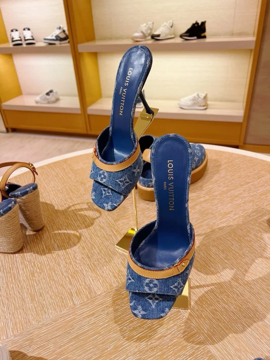 NEW Louis Vuitton Denim Monogram Heels 2024