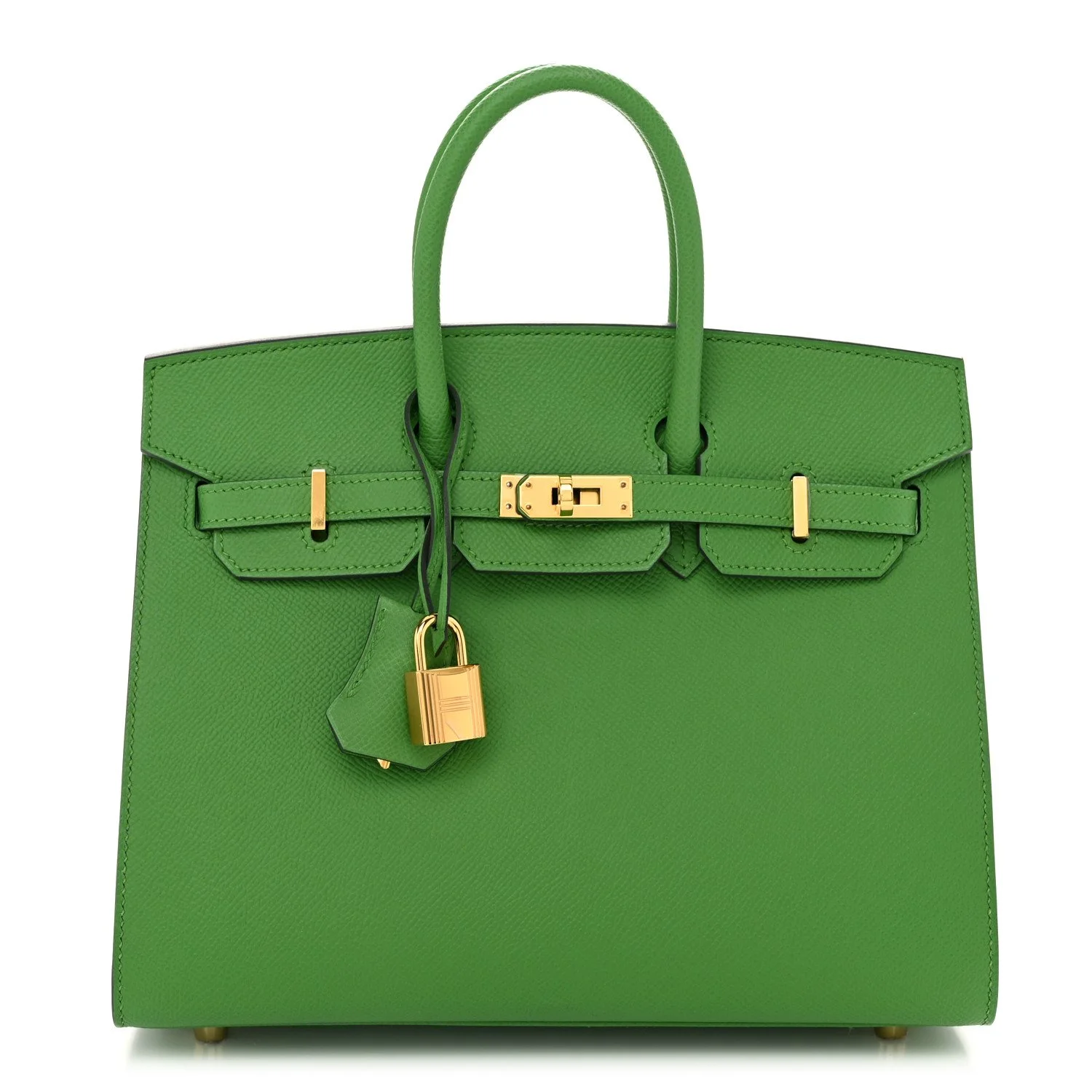 HERMES Epsom Birkin Sellier 25 Vert Yucca For Sale