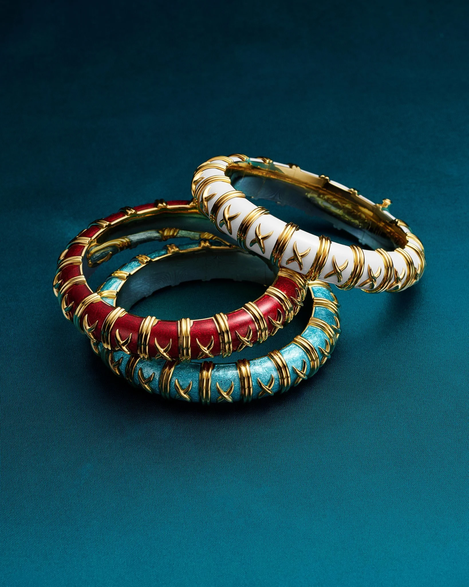 NEW Tiffany &amp; CO Paillonné Enamel Bangles 