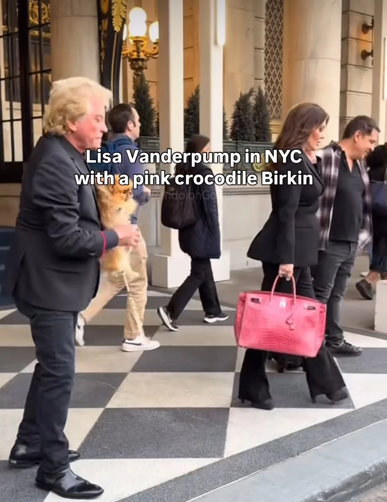 LISA VANDERPUMP with her Hermes Pink Crocodile Birkin 