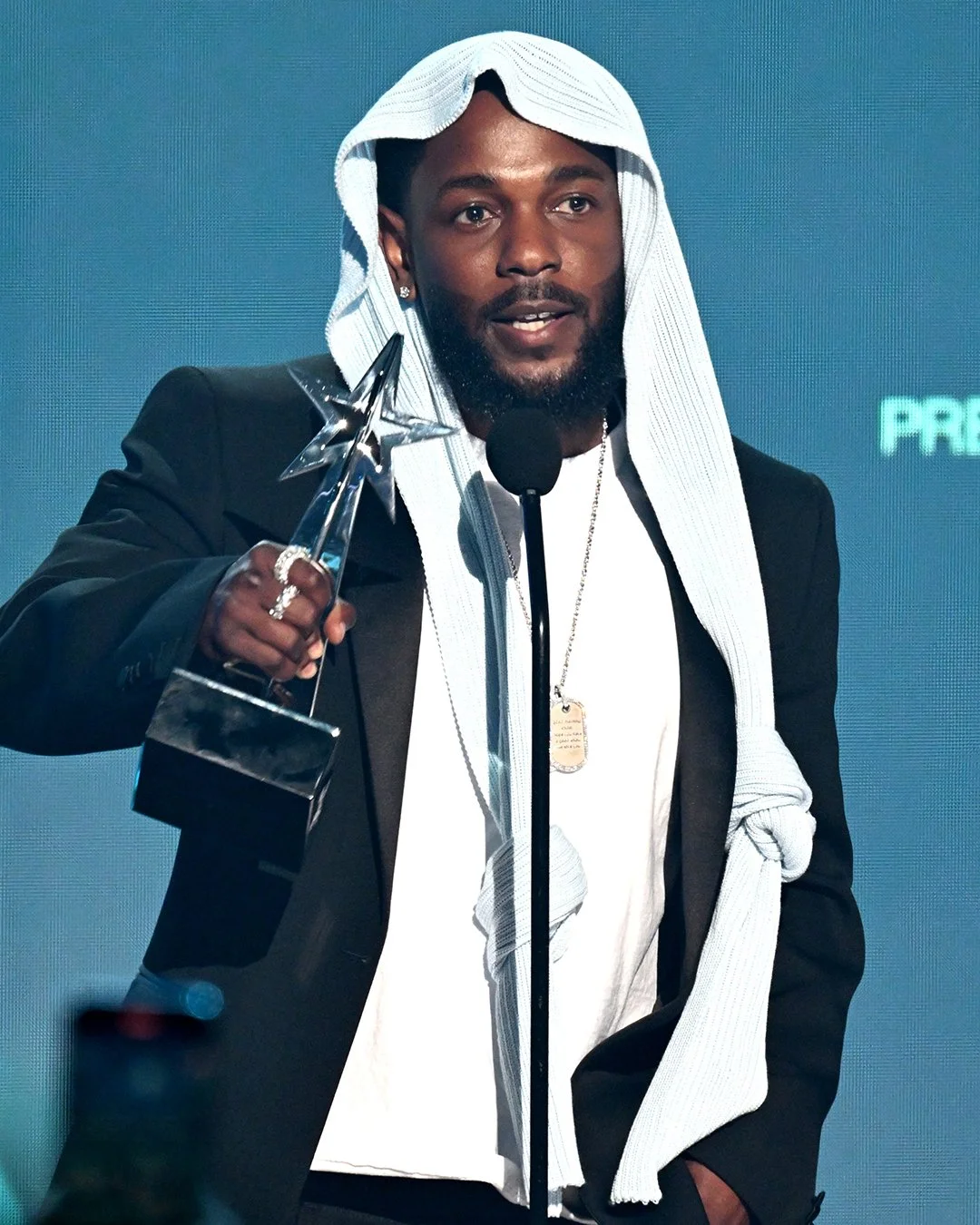 KENDRICK LAMAR Wearing McQueen Spring/Summer 2025 at the BET Awards