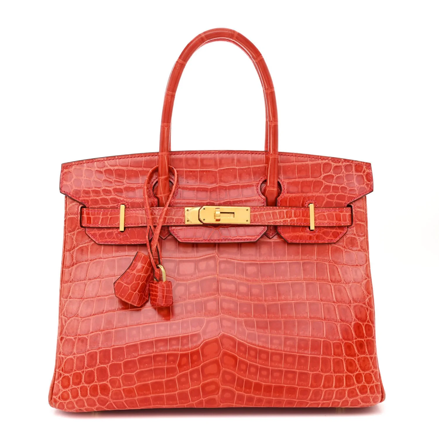 HERMES  Shiny Niloticus Crocodile Birkin 30 Sanguine For Sale