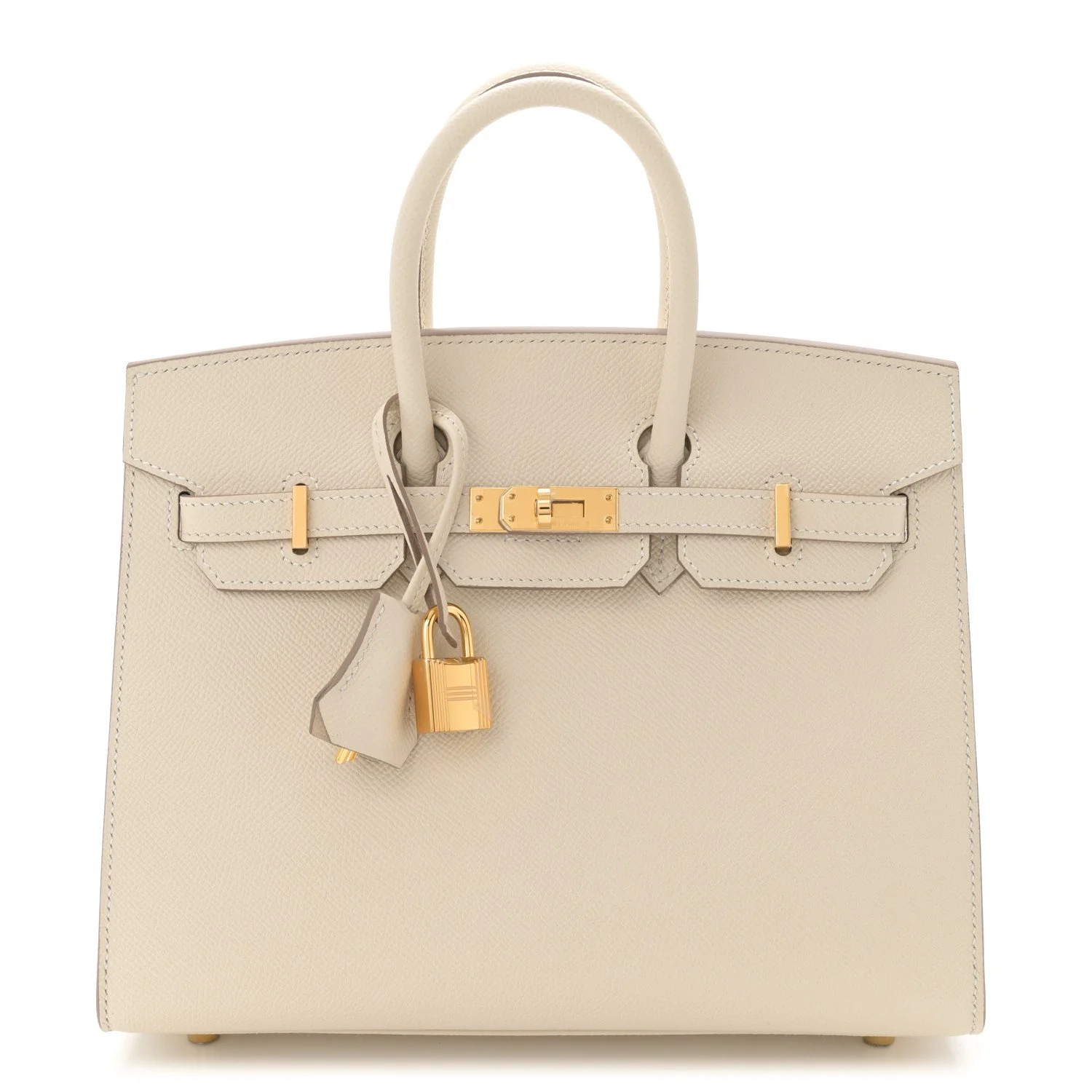 HERMES Epsom Birkin Sellier 25 Craie For Sale