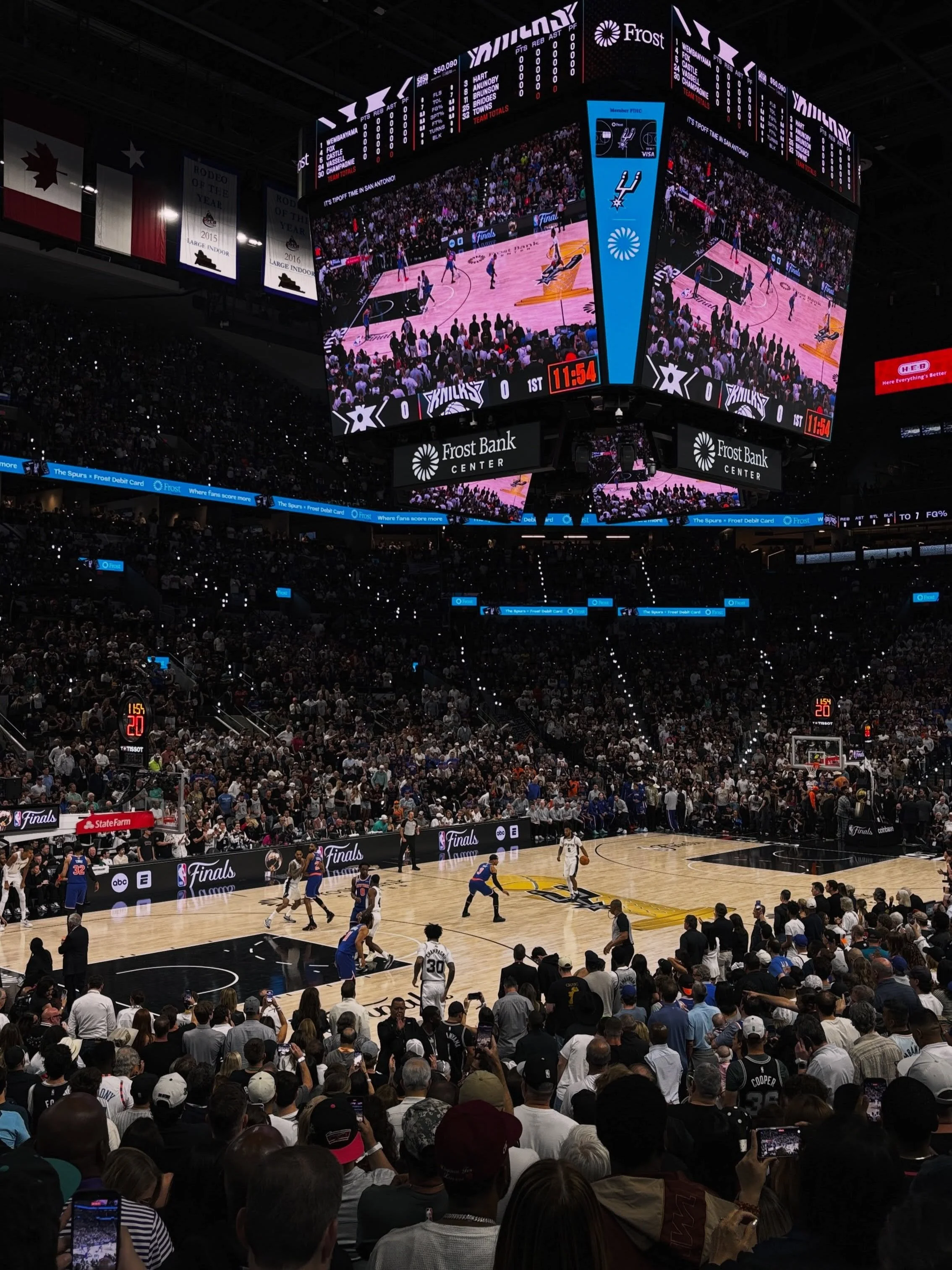 Covered games 1 and 2 of the 2026 NBA Finals for ESPN SportsCenter in San Antonio this week. Live hits from all over the arena, rolling with the organized chaos. Not looking great for the Spurs as they head to NYC today.