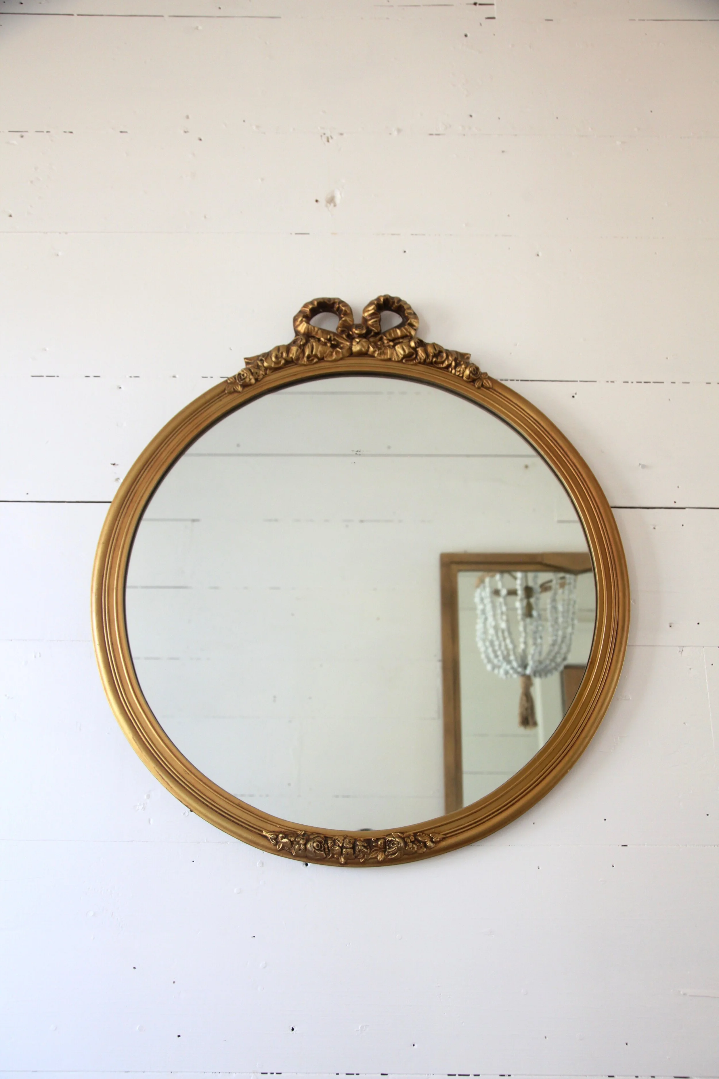  Antique Gold Gesso Round Mirror 425.00