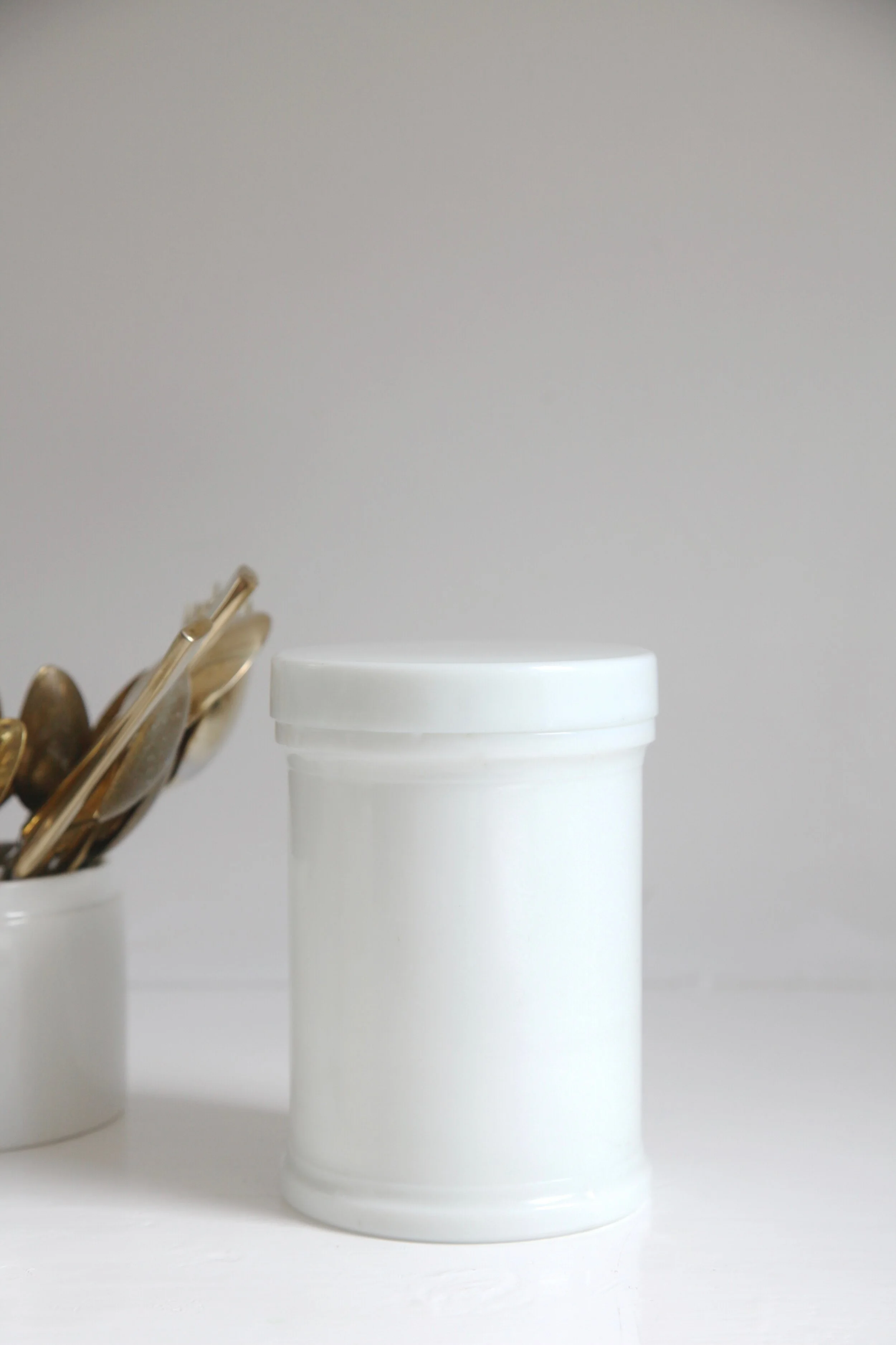 Milk Glass Apothecary Jar