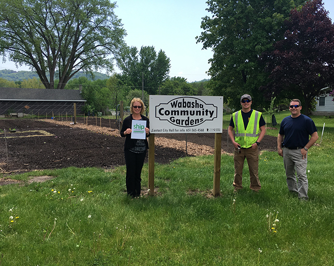 Wabasha County coordinator Tina Moen (left) with Wabasha city employees Tony Johnson and Brandon Huth.