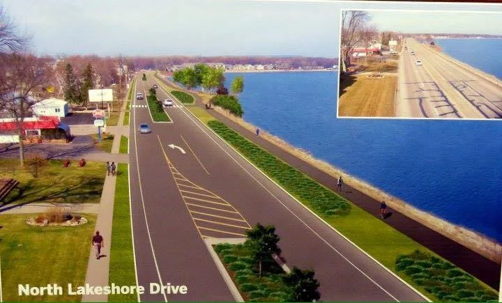 Rendering of Lake City’s approved plan for Highway 61/Lakeshore Drive. Construction will begin in 2020.