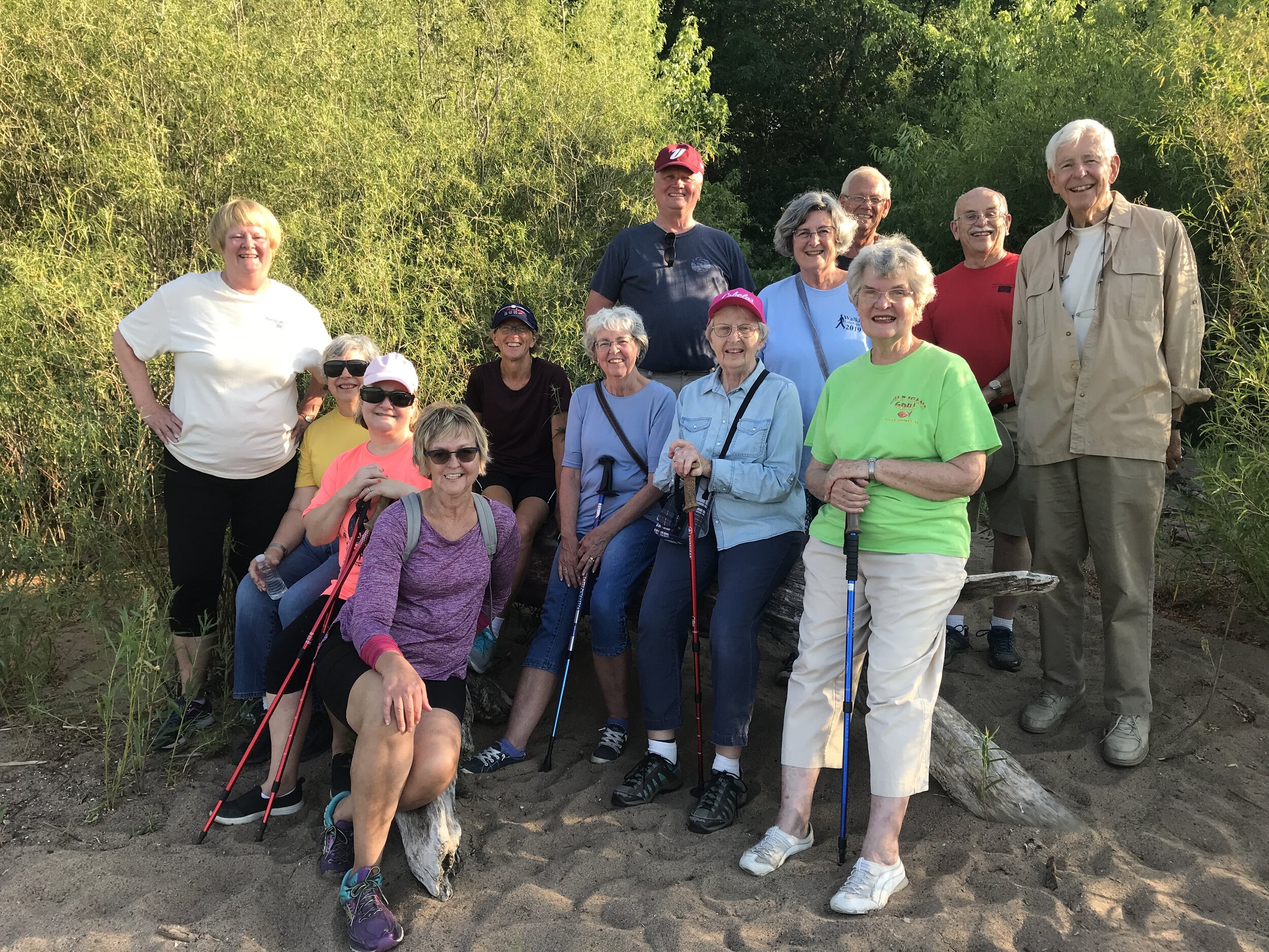 13 Members of Walking Lake Pepin at Sand Point TRail at Frontenac State Park.JPG