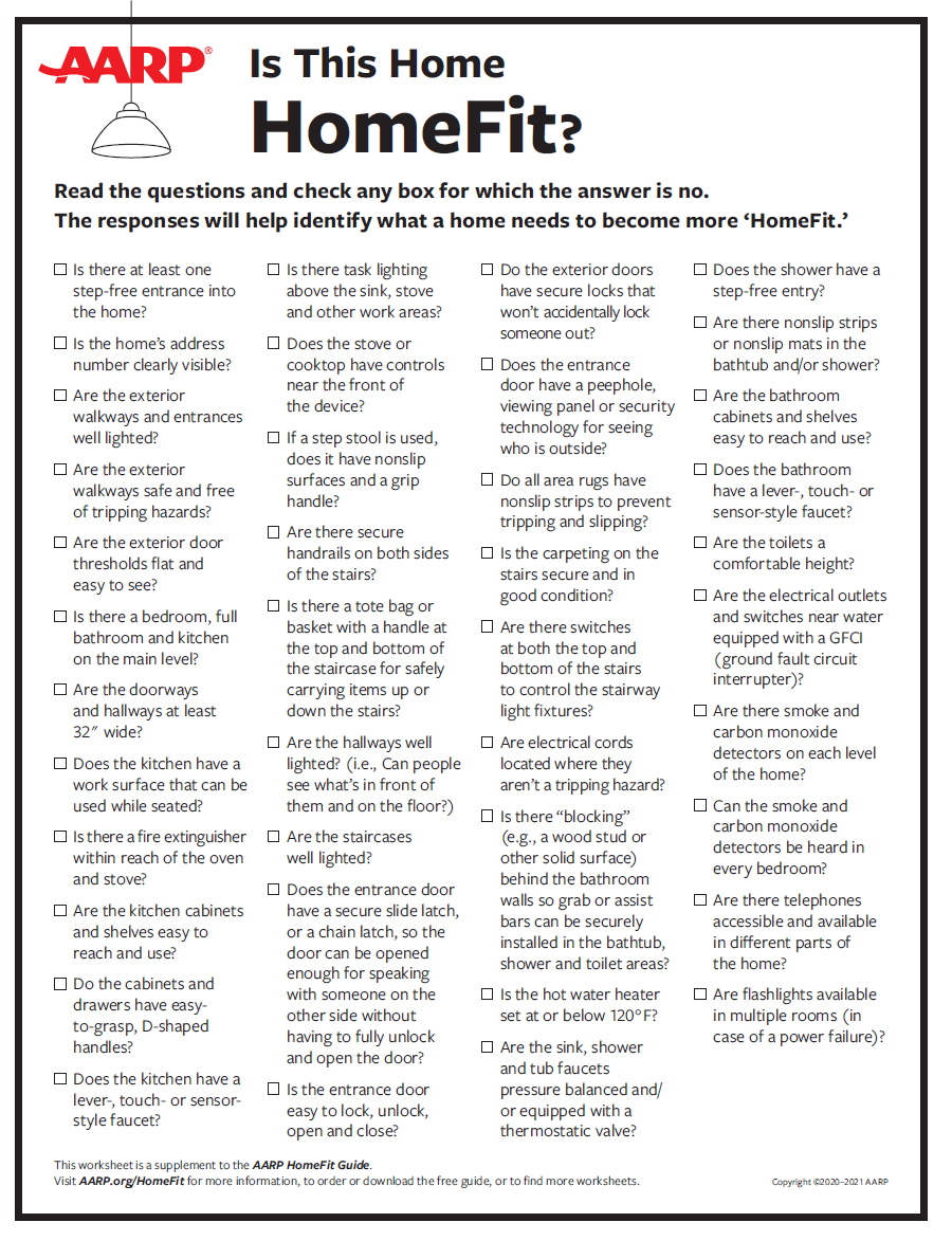 HomeFit Check List