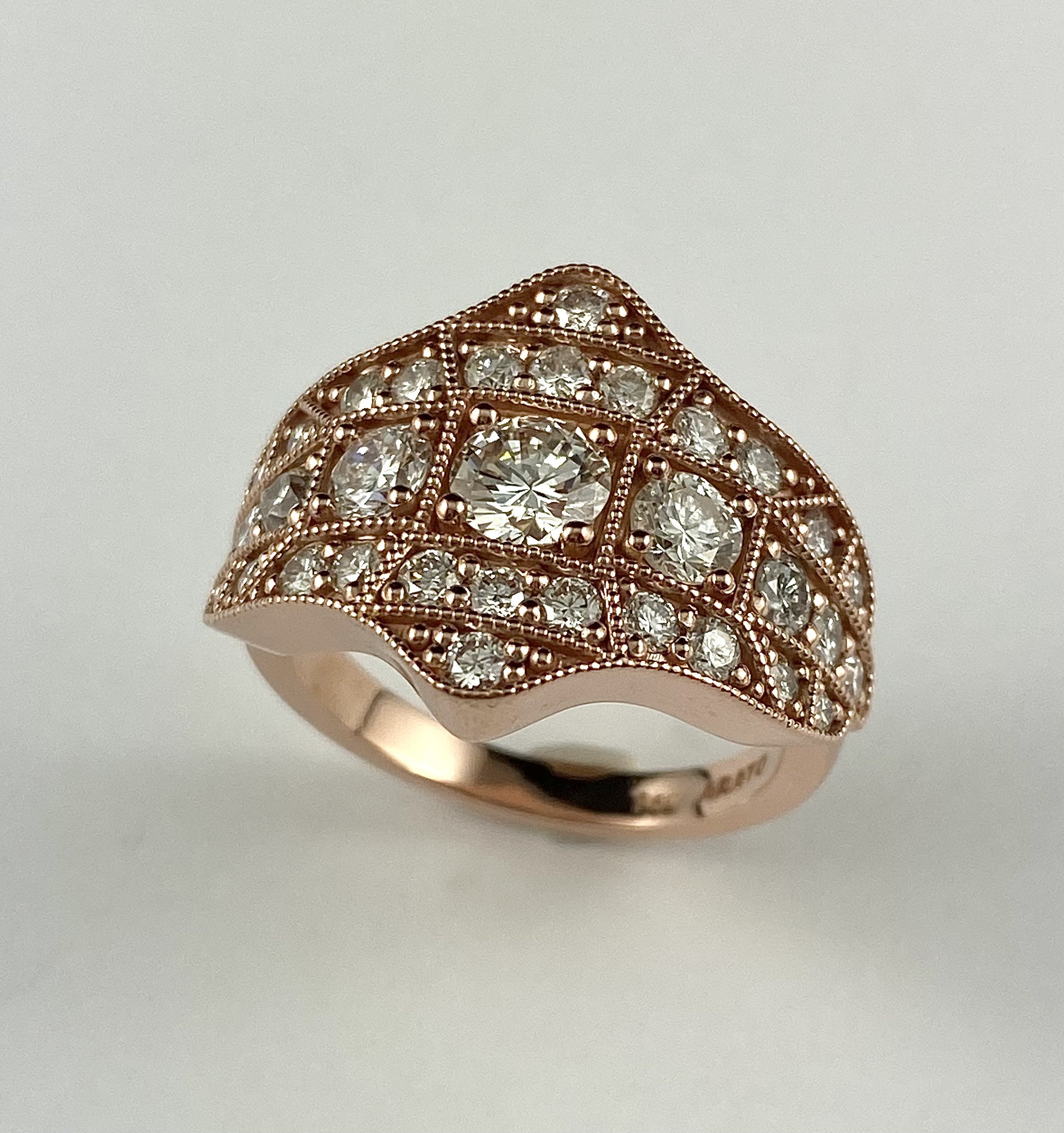 14K Rose Gold Multi Diamond Ring