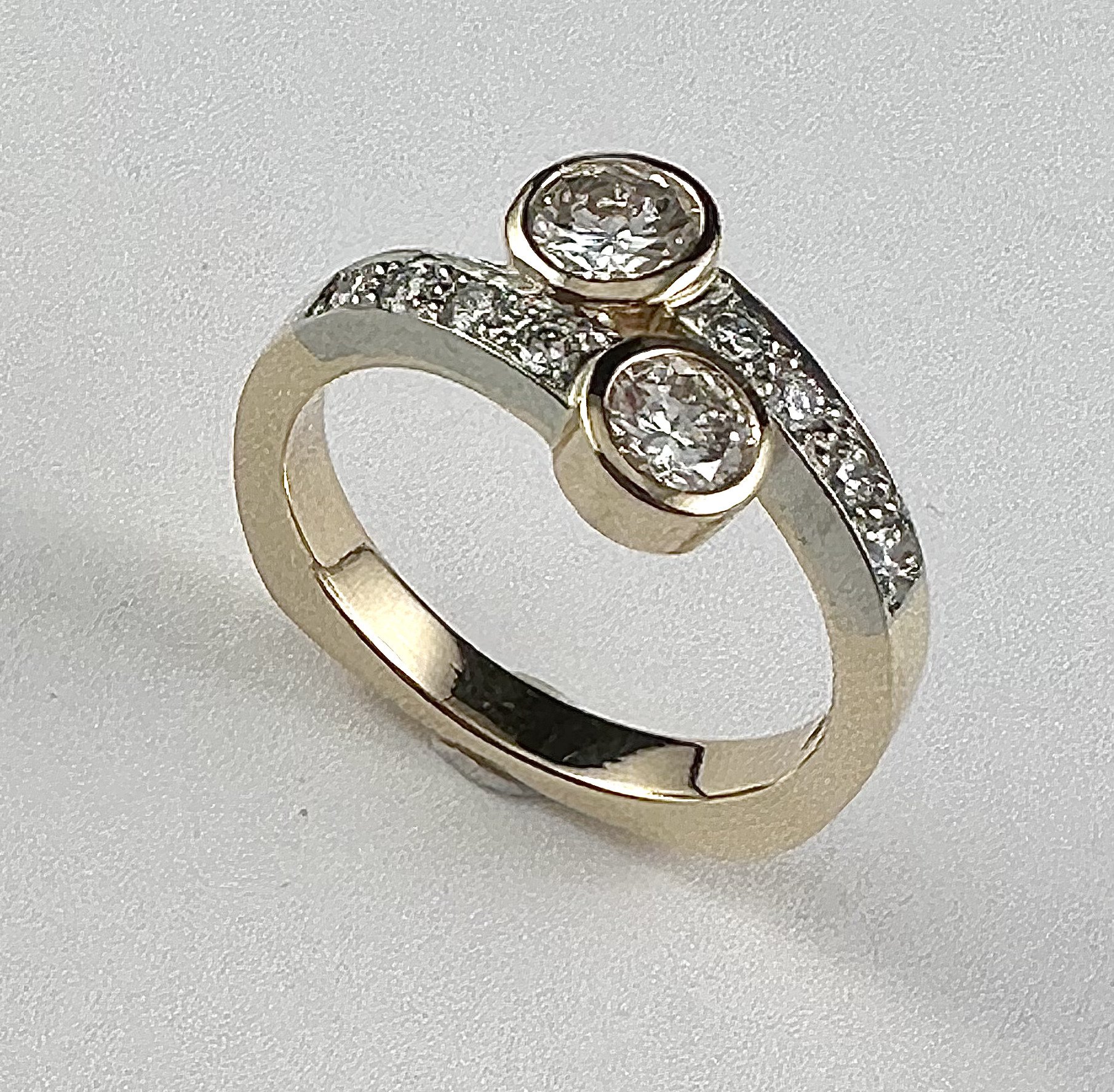Yellow Gold and White Gold Multi Diamond Ring