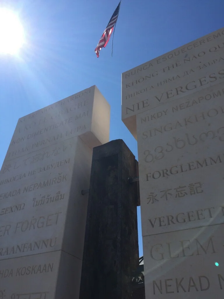 Installation of Never Forget 911 Monument installation - Cornelius