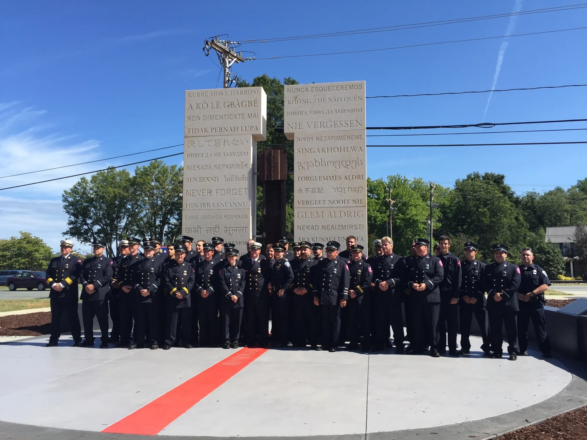 Never Forget 911 Monument installation - Cornelius