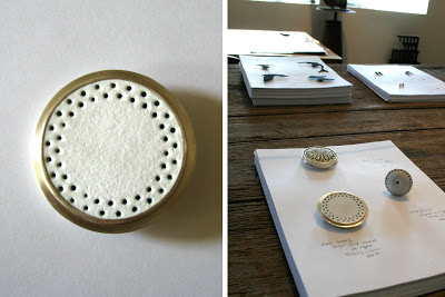 "Passing through. The drain is a non-object - a device to filter, refine, strain, collect. Life seems to reside in the plumbing that connects the drains. This sense that material is always moving is what motivates me to make and unmake. I search for a delicate prestige that I can confer upon a material through making, before these objects become matter again. "