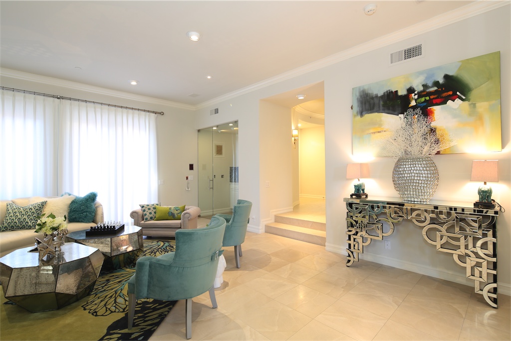 Living Room with Mirror Console 