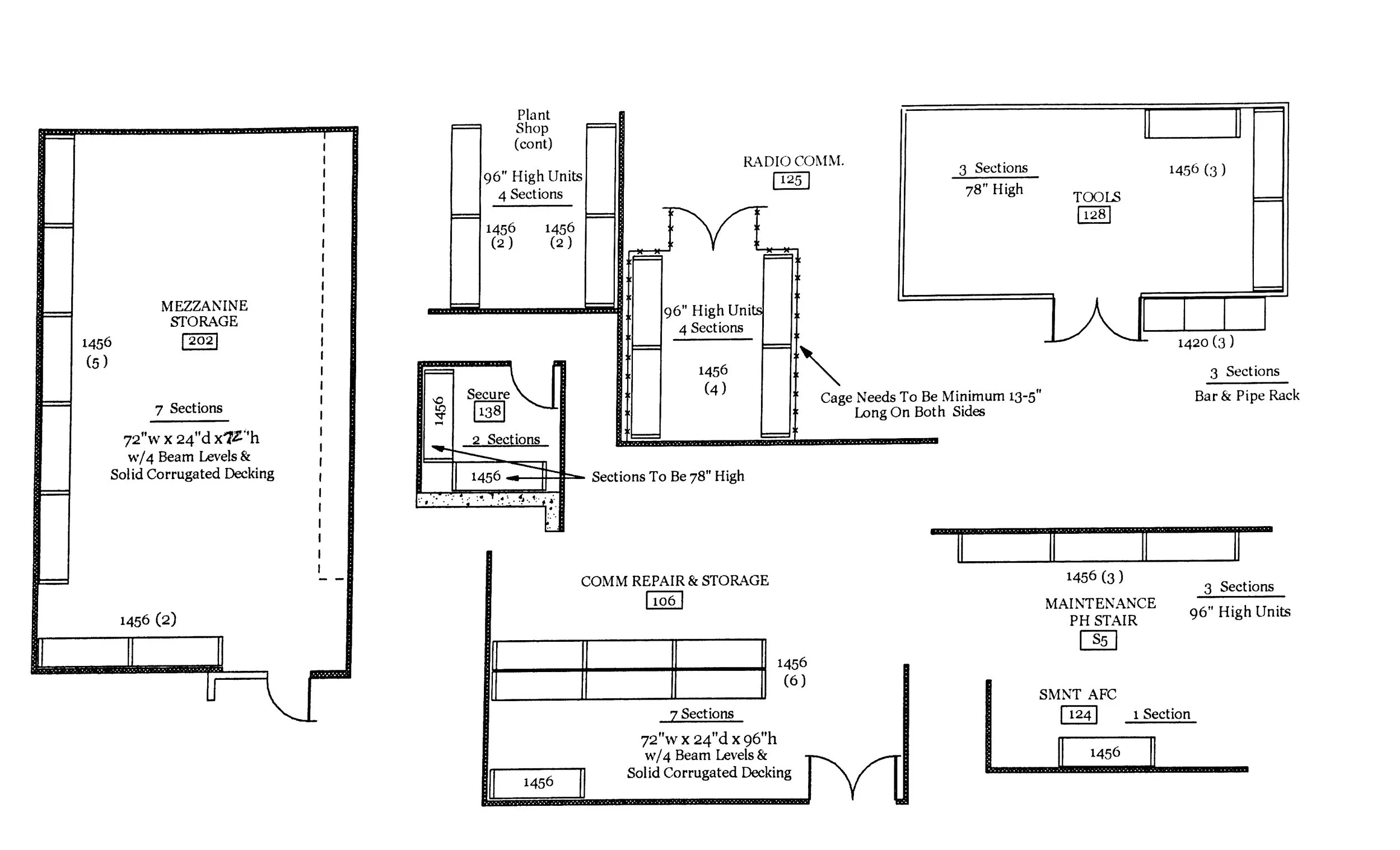 Layout for other warehouse sections.