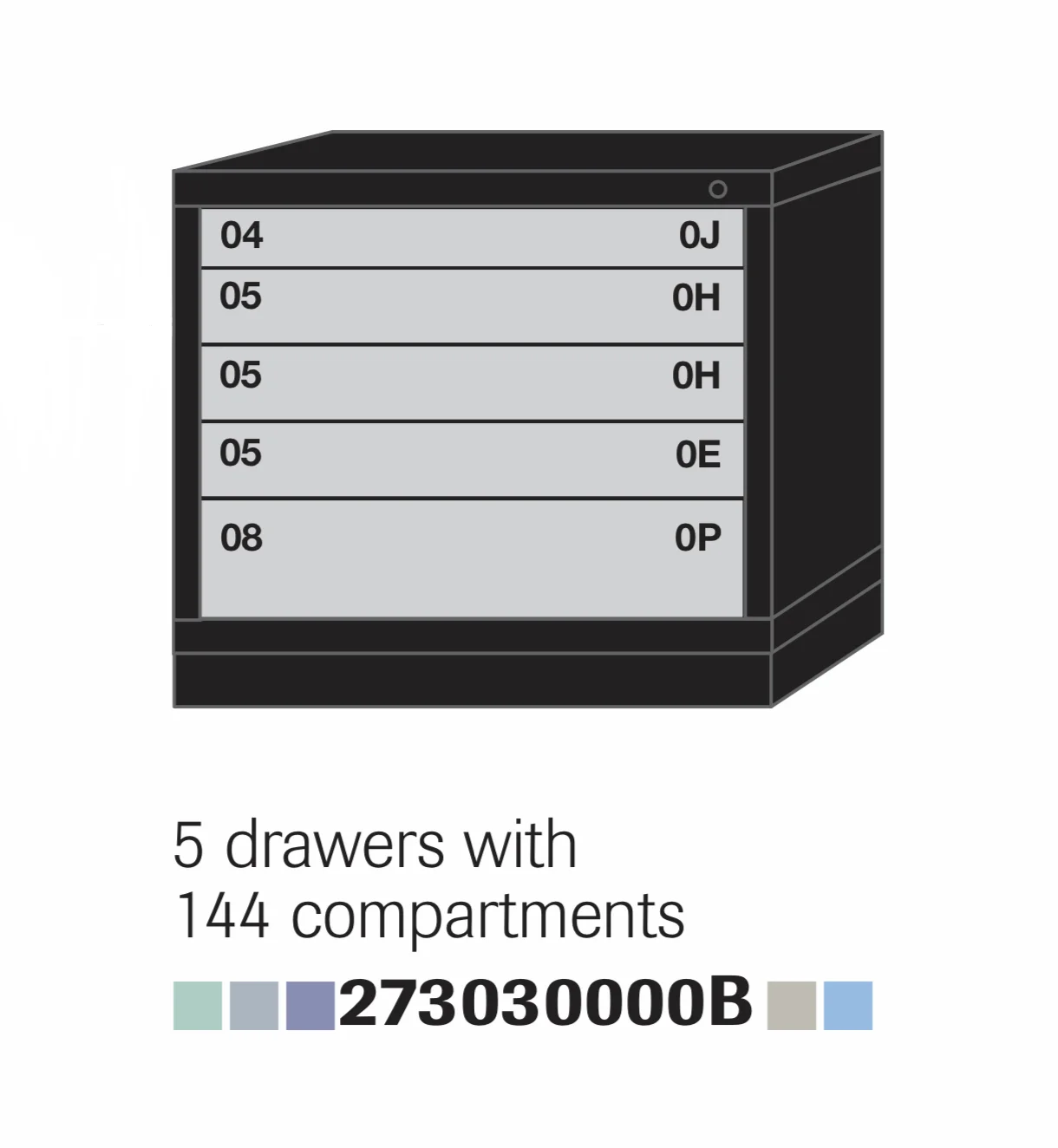 LYON - Desk-High 5 Drawer Cabinet