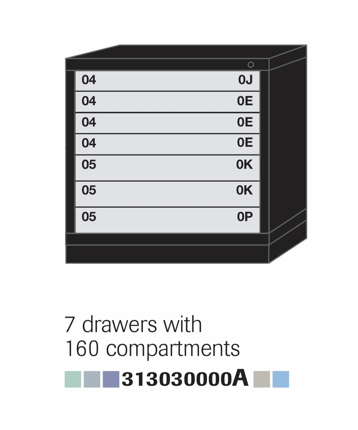 LYON - Table-High 7 Drawer Cabinet