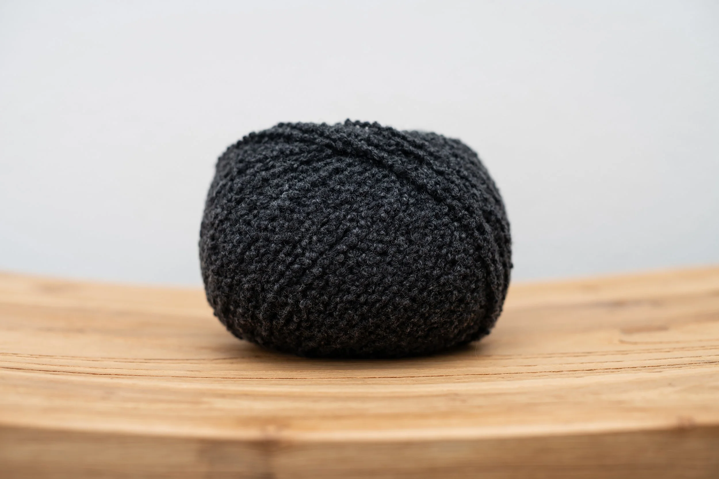 Lamana Como Grande Boucle yarn in the color Anthracite for Julie Hoover Bailey knitting project kit