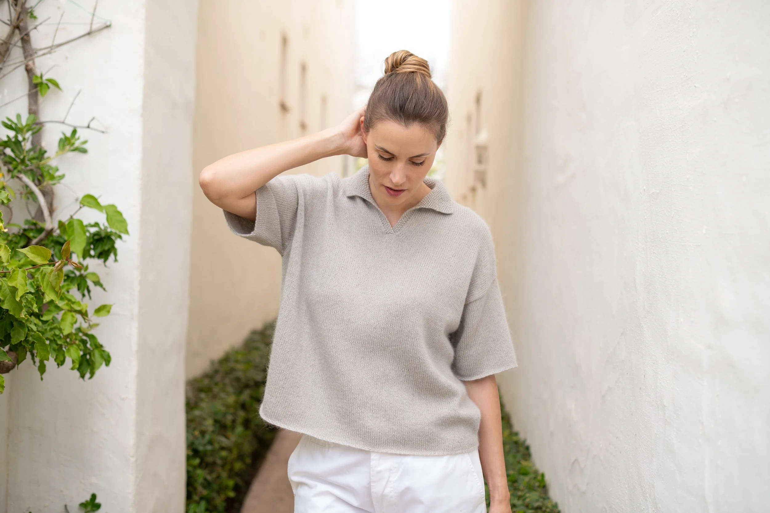 Studio Shirt sweater knitting pattern by Julie Hoover