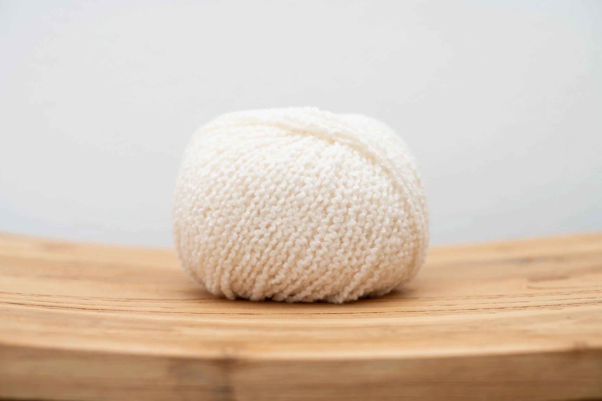 Lamana Como Grande Boucle yarn in the color Wool White for Julie Hoover Bailey knitting project kit
