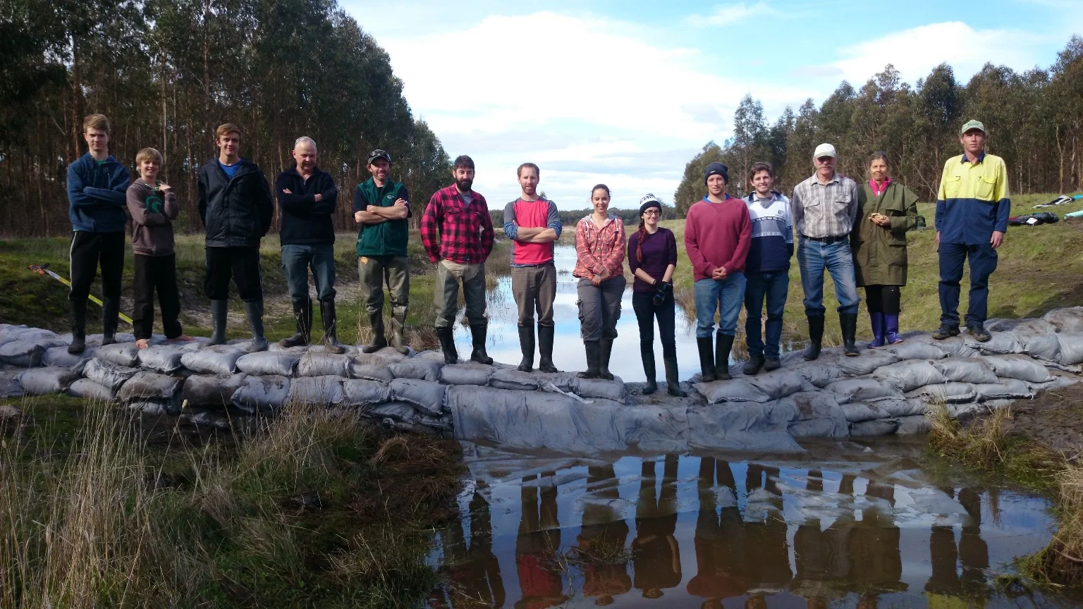 The Walker Swamp sand bag crew