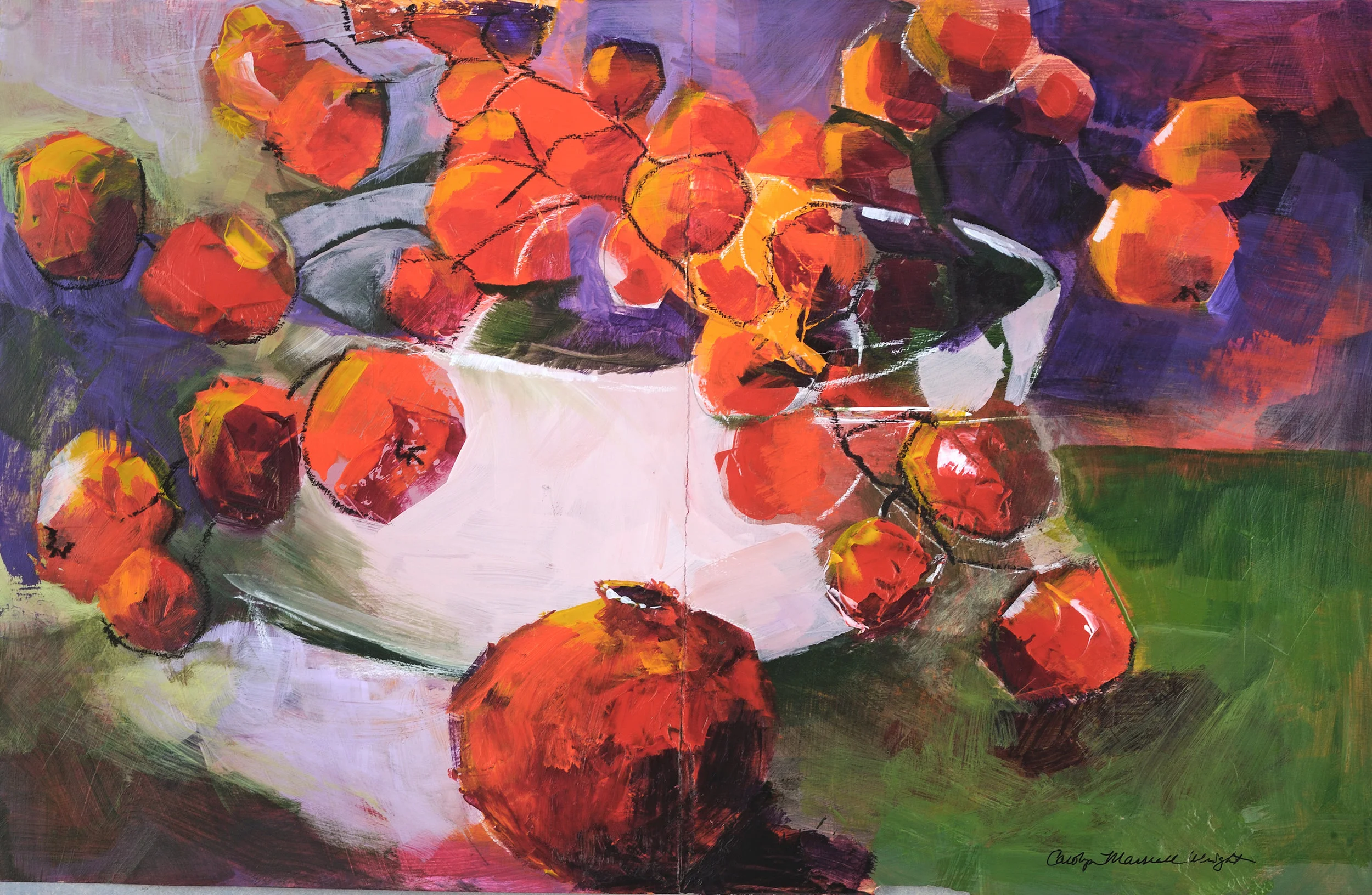 Superfruits, acrylic on paper