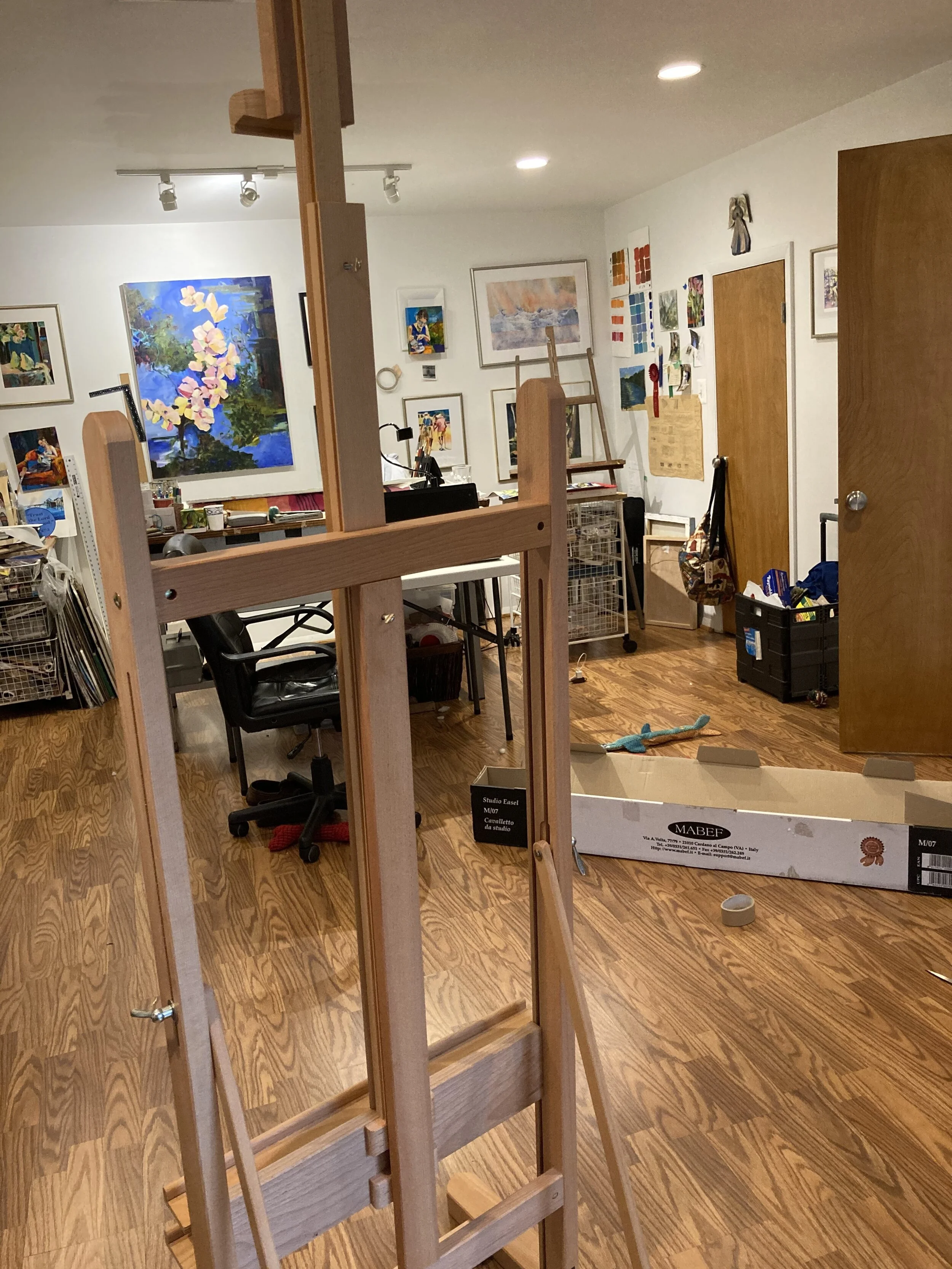 Sturdy and big enough for some good-sized canvases—check back to see it in use!