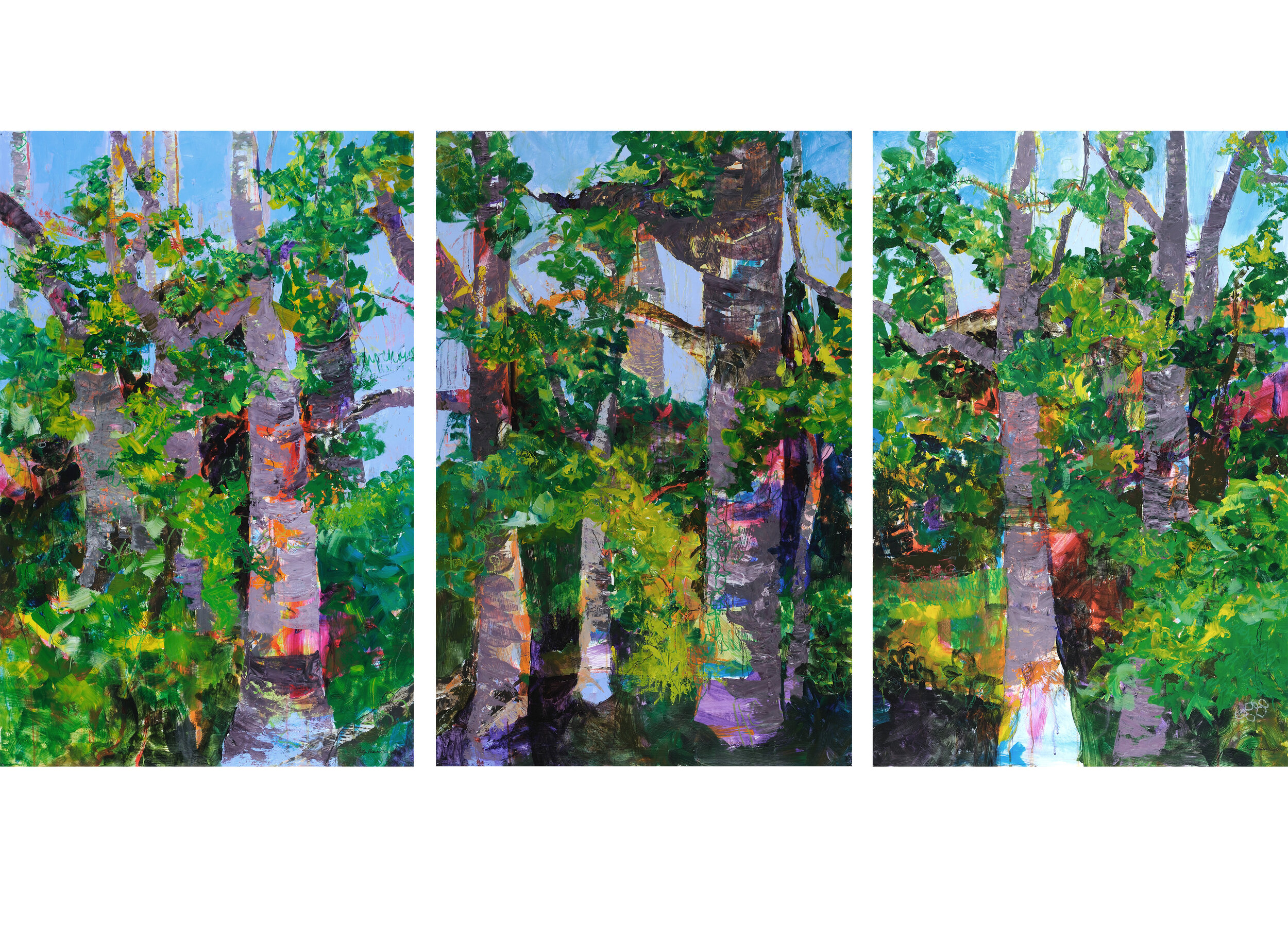 The Tree Triptych, parts One, Two and Three, all together.