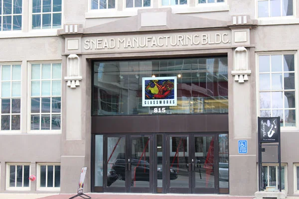 The Snead Manufacturing Building now houses Fire Run Glassworks and the Mark Payton Glass Center.