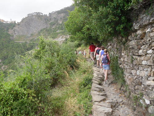 The rocky landscape of the Cinque Terre trail