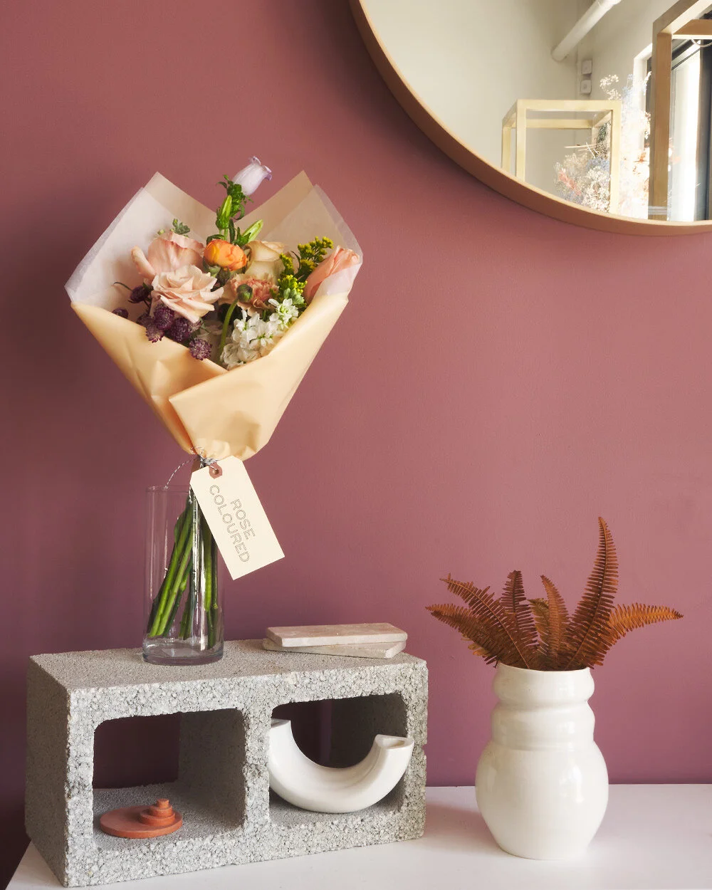 Month Of Market Bouquets Rose Coloured Flower Shop Event Florals