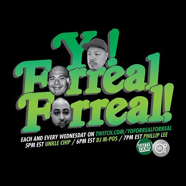 As we proceed to give you what you need, join us on Wednesday for another installment of @yoforrealforreal with @theelitecamp&rsquo;s own @unklechip and @djmpos alongside @illvibecollective&rsquo;s own @djphilliplee! Check them out on their Twitch ch