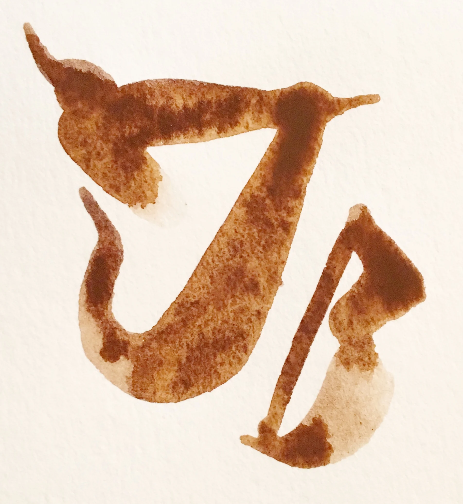  Java Bean coffee brand logo. Watercolor used to give it a earthy/natural effect.  